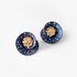 Blue titanium flower earrings
