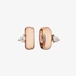 Chubby pink gold hoops with diamonds