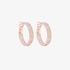 Pink gold pave diamonds hoops