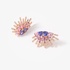 Pink gold studs with tanzanite and pink sapphires