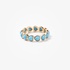 Gold band ring with turquoise hearts