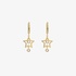 Pink gold hoop earrings with pending stars