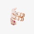 Gorgeous snake ring with diamonds and white enamel
