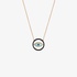 Circle black enamel pendant with turqoise evil eye