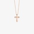 Small pink gold cross with diamonds