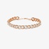 Pink gold two-tone chain bracelet with diamonds