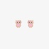 Παιδικά σκουλαρίκια κουκουβάγια με ροζ σμάλτο