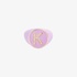 Fashionable pink gold "K" ring with purple enamel and diamonds
