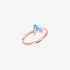 Pink gold "A" ring with turquoise enamel