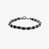 Μen's  bracelet with black agate and silver beads