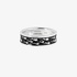 Silver men's ring with black enamel sperm