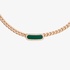 pink gold necklace with thick chain and malachite
