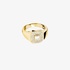 Gold square ring with diamonds