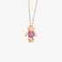 Pink gold bear pendant with pink sapphires