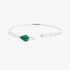 White gold bangle bracelet with diamonds and an emerald