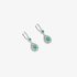 White gold earrings with pear cut emeralds and diamonds