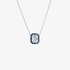 white gold pendant with diamonds and sapphires