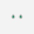 White gold emerald drop earrings with diamonds