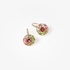 Gold flower earrings with tourmaline and diamonds