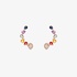 Pink gold crawler earrings with multi colored sapphires and diamonds