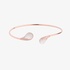 Pink gold open bangle bracelet with mother of pearl and diamonds