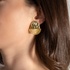 Fashionable silver gold plated earrings