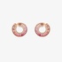 Pink side hoops with tourmaline and diamonds