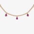 Diamond necklace with hanging ruby pear drops