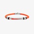 Men's fluo orange polyester and steel  bracelet