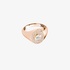 Pink Gold oval chevalier ring with diamonds