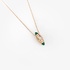 Pink gold malachite pendant with diamonds