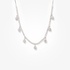 White gold tennis necklace with dangling diamond drops