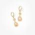 Fancy gold long earrings with yellow diamonds