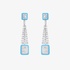 White gold long earrings with diamonds and turquoise