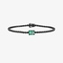 Black diamond tennis bracelet with emerald center