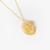 Silver gold plated necklace big leaf