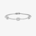 Tennis bracelet with three rectangular motifs