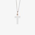 White gold cross with pink gold hoop