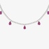 White gold tennis necklace with ruby drops