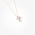 Pink gold cross with pink sapphires