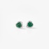 Emerald hearts studs