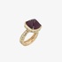 Gold ring with acabochon ruby and yellow diamonds