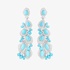Stunning long earrings with turquoise and diamonds