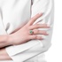White gold emerald rosette ring