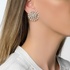 White gold flower earrings with pearls