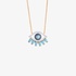 Evil eye pendant with sapphires and turquoise drops