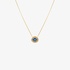 Gold oval pendant with sapphire