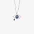 White gold evil eye pendant with sapphires