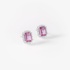Square earrings with pink sapphires and diamonds