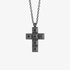 Men's titanium cross with black  diamonds